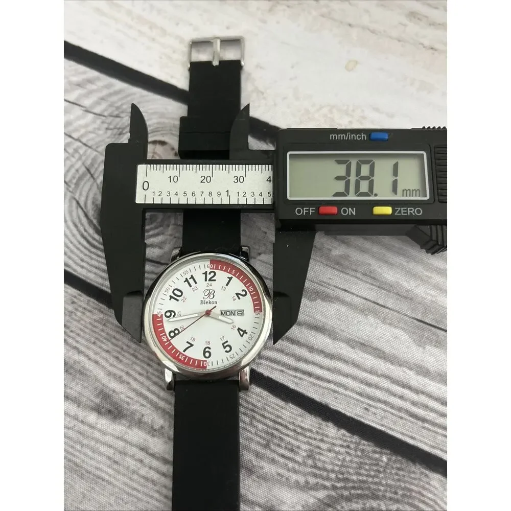 Blekon Easy Read Red And White Dial Quartz Watch